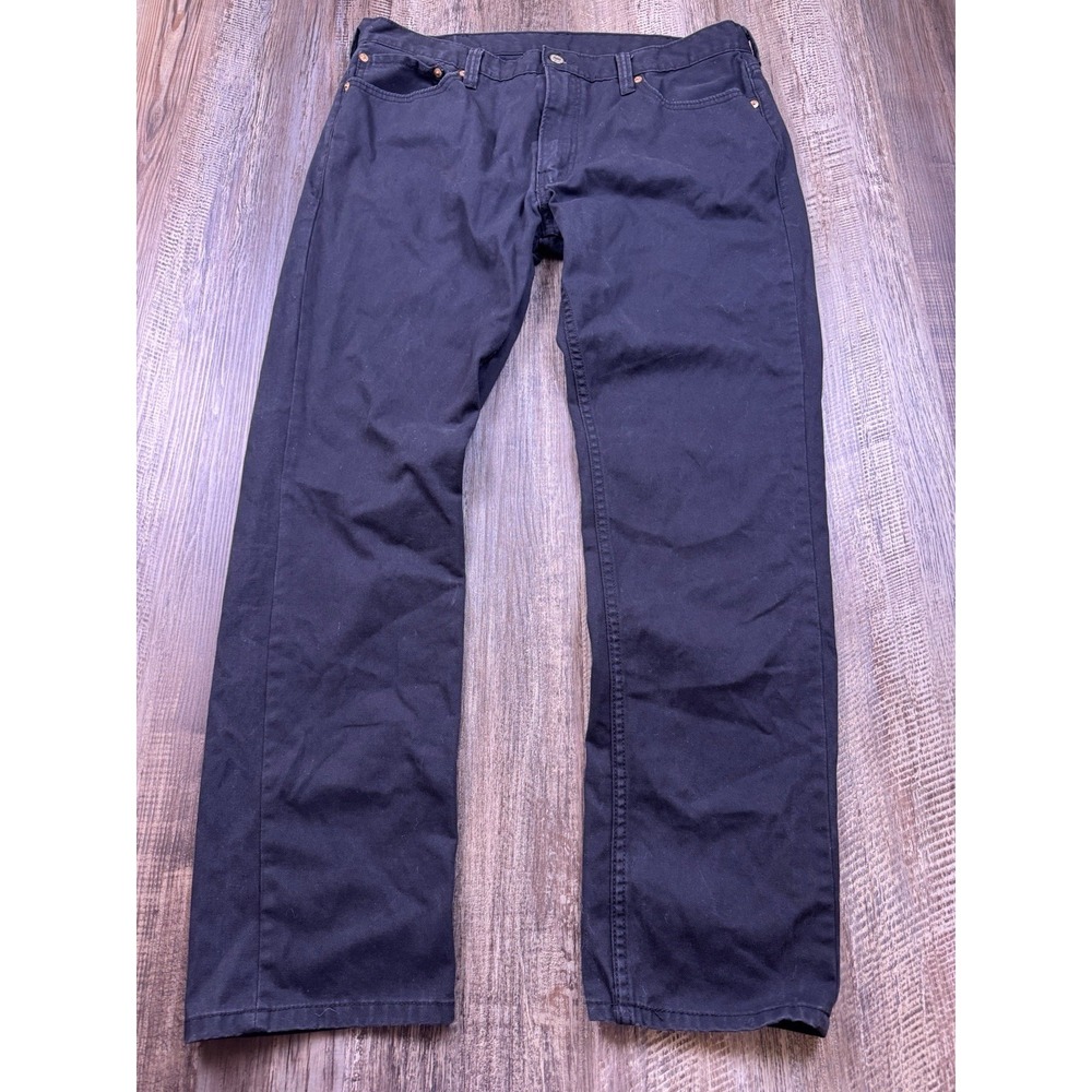 Levi's Slim Straight Black Denim Jeans Button Zip Up Men Regular 38x32